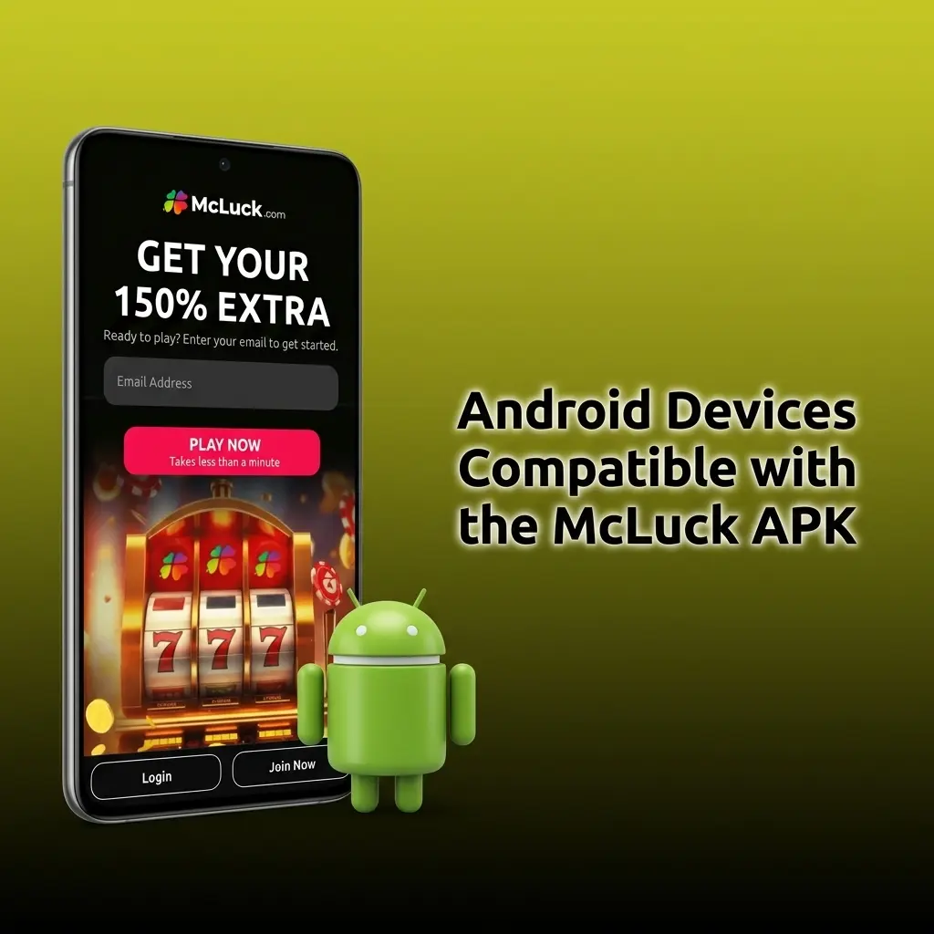 Table showing Android devices compatible with McLuck APK, listing Samsung, Sony, Google, Xiaomi, and other supported models
