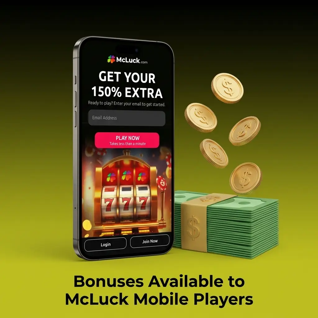 McLuck mobile app bonuses including GC 7500 free SC 2.5 welcome offer daily login rewards and sports promotions