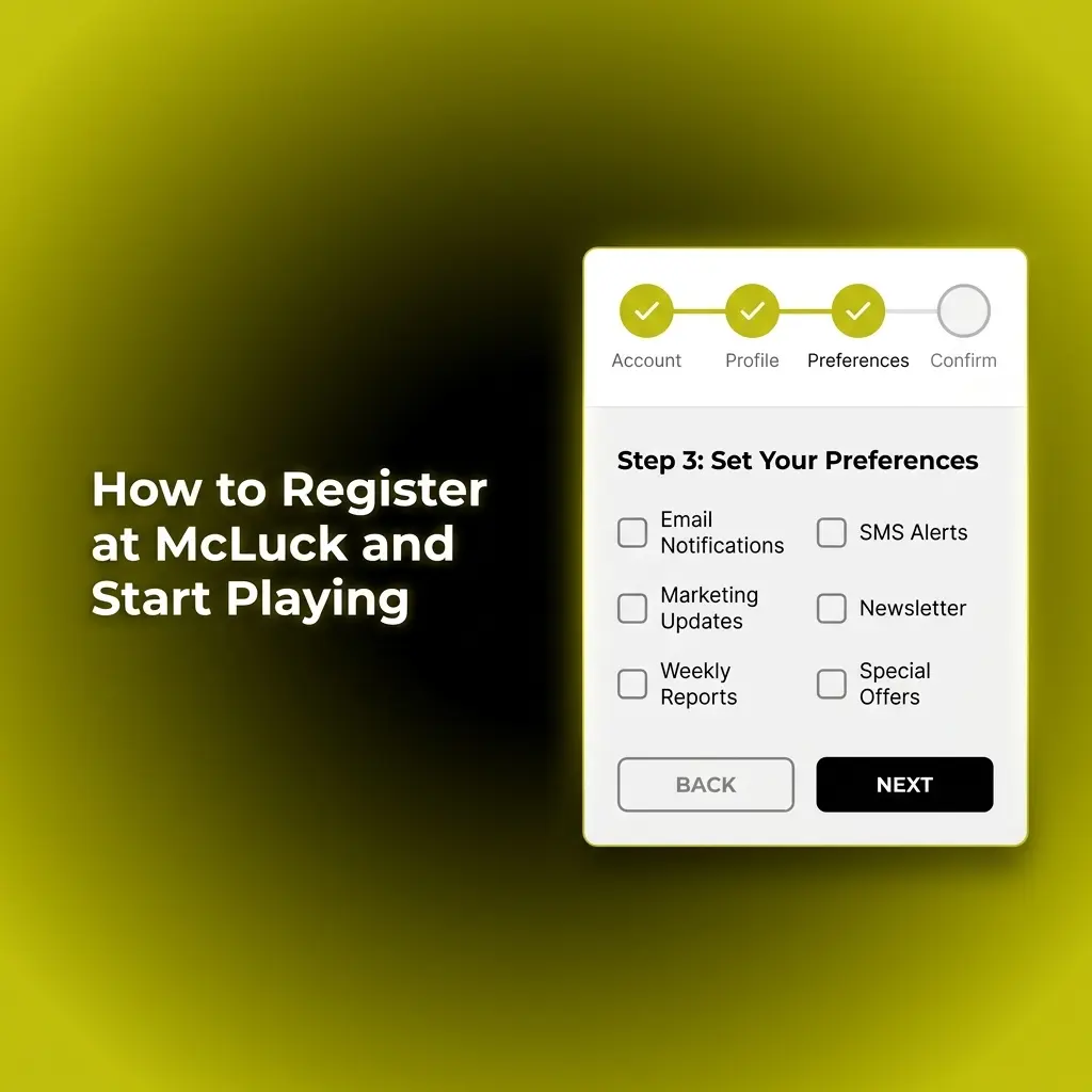 McLuck registration form steps showing how to sign up and claim GC 7,500 plus FREE SC 2.5 welcome bonus