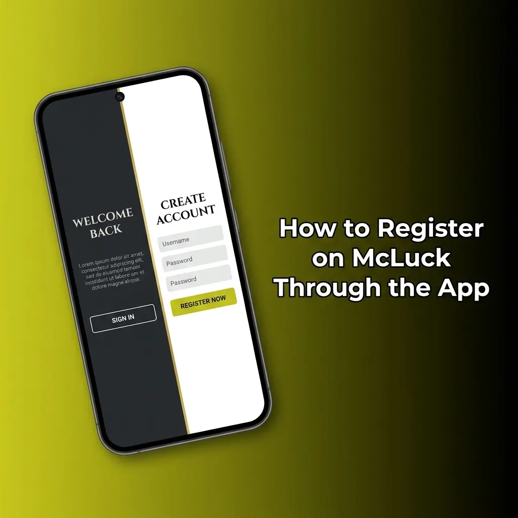 McLuck app registration screen showing Sign Up process to claim GC 7,500 and FREE SC 2.5 welcome bonus