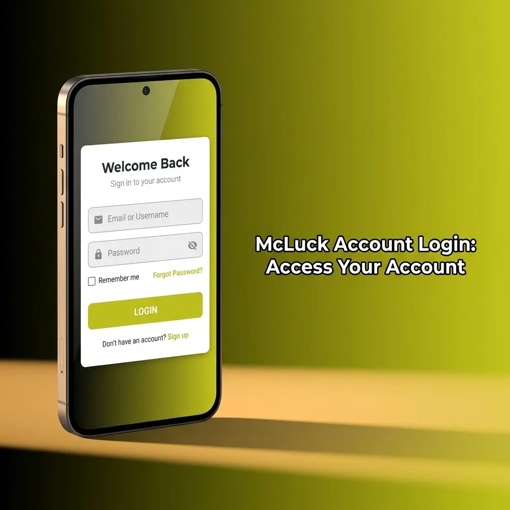 McLuck account login screen showing email and password fields to access game library and sports betting dashboard