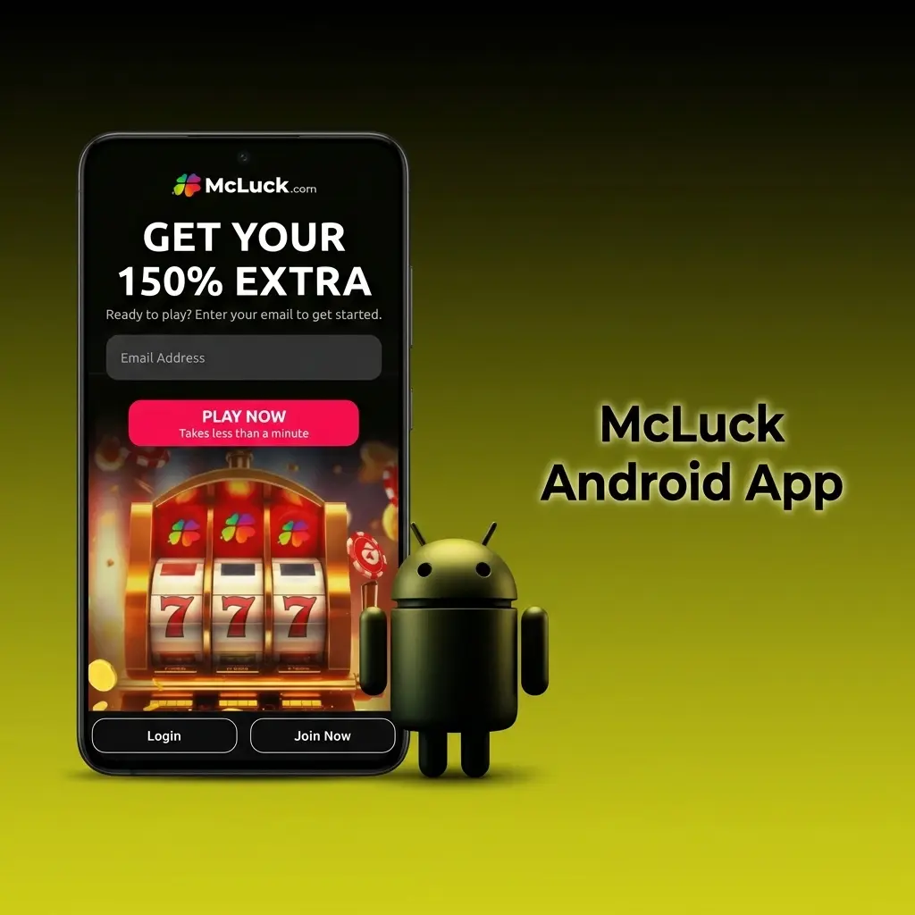 McLuck Android app download page showing installation steps for APK setup on Android 6.0 or higher devices