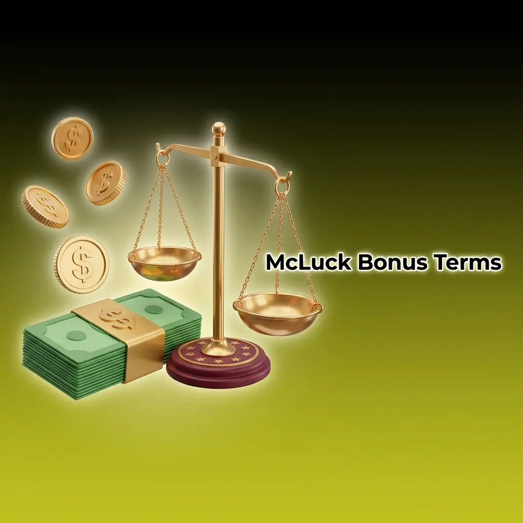 McLuck bonus terms overview showing sweepstakes rules, SC redemption rates, welcome package details, and eligibility conditions for US players