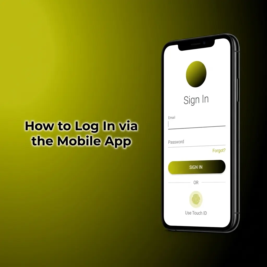 McLuck mobile app login screen on iPhone showing Log In button, email and password fields, and Face ID option